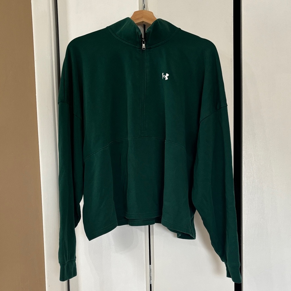 Under armour Green Half-Zip crop Pullover